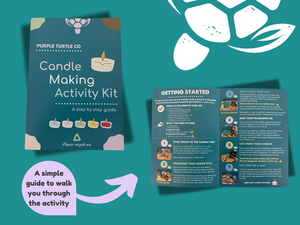 Step-by-step candle making guide included with the gift set