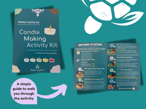 Step-by-step candle making guide included with the gift set