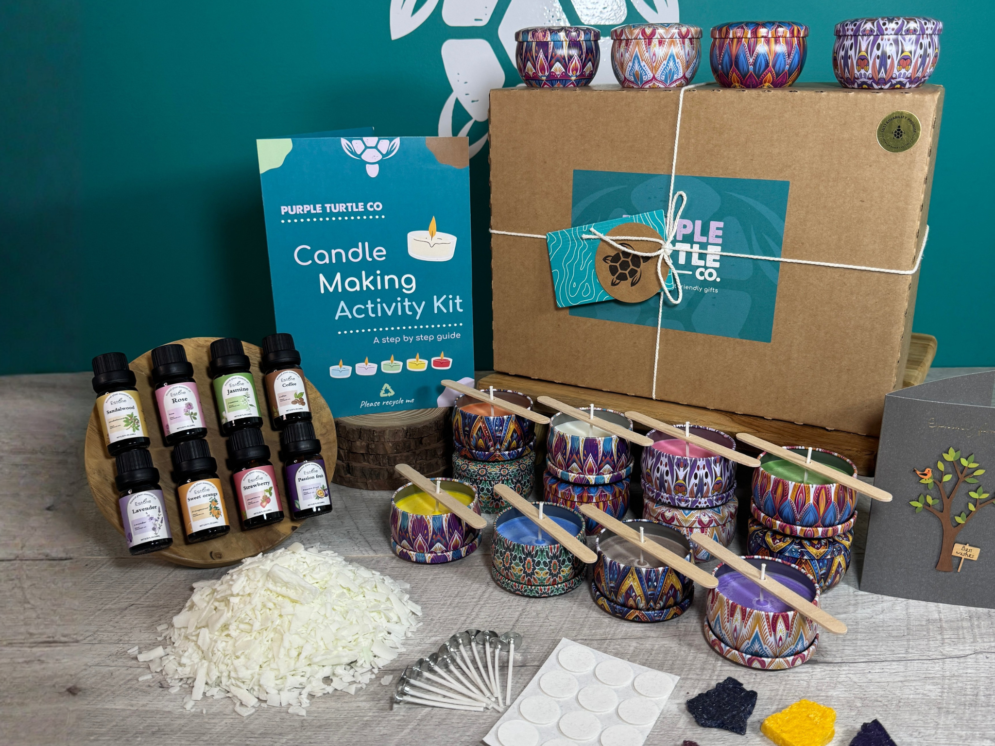 Candle Making Activity Gift Set with candles, wax, fragrance oils and tools